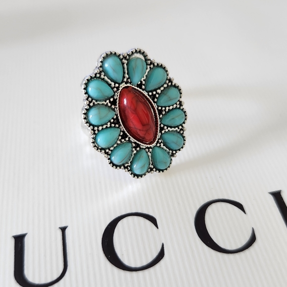 None Jewelry - 🔷️ Vintage Style Turquoise Statement Ring Size 7